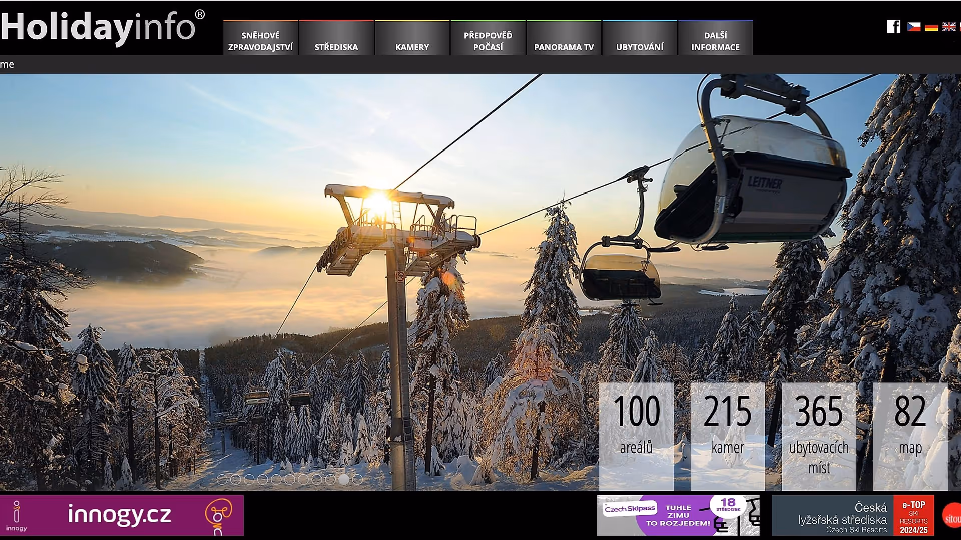 Homepage of Holidayinfo.cz