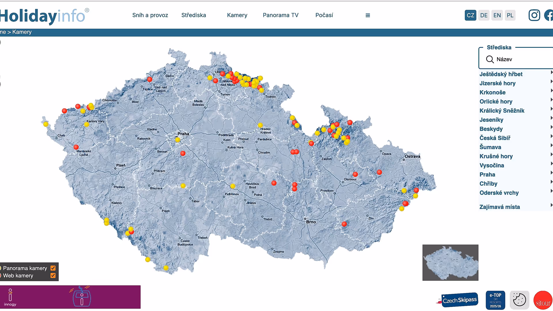 Holidayinfo.cz - Map