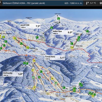 Interaktivní panoramatická mapa - SkiResort Černá hora - Pec