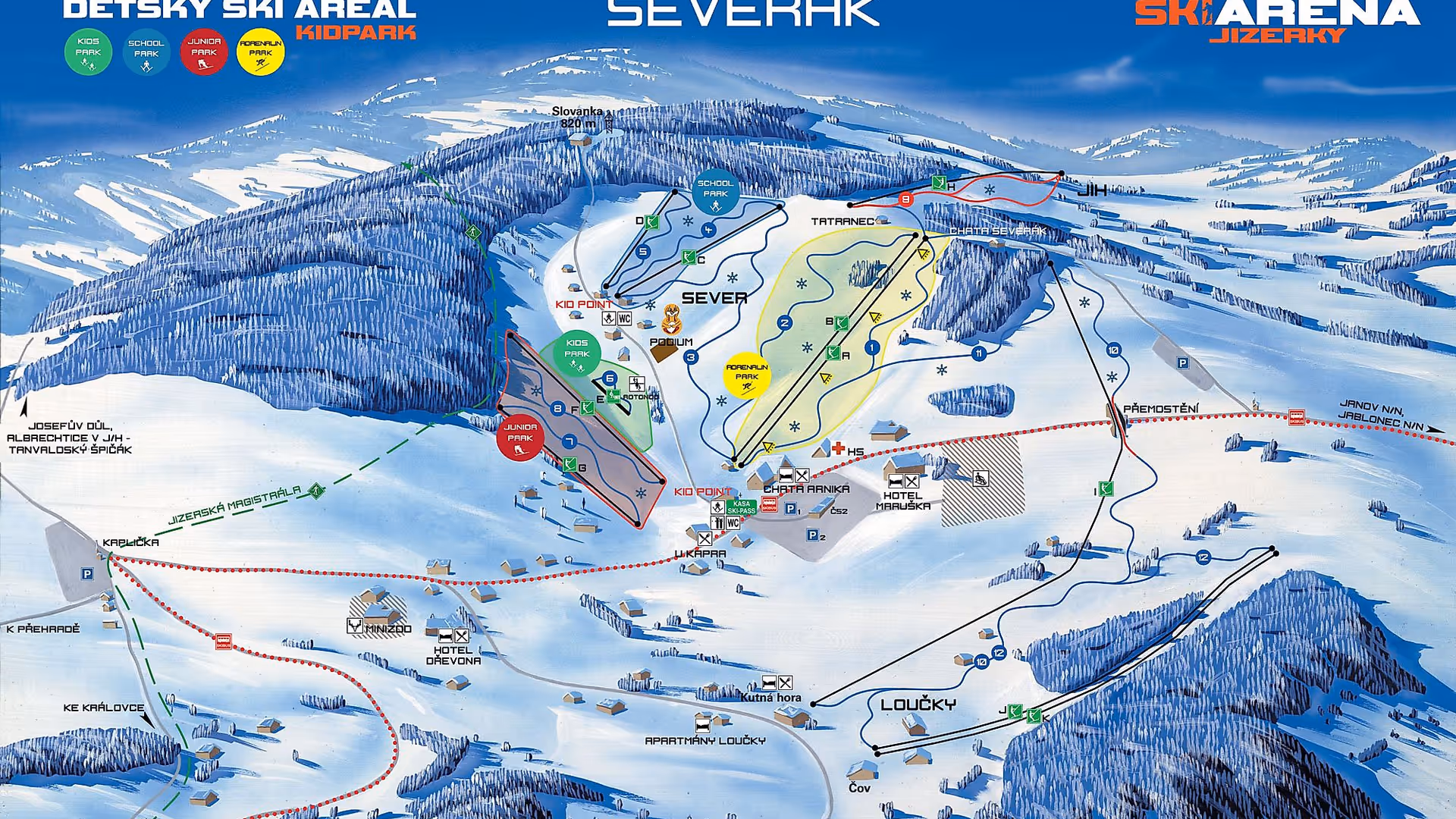 Severák - Panoramatická mapa