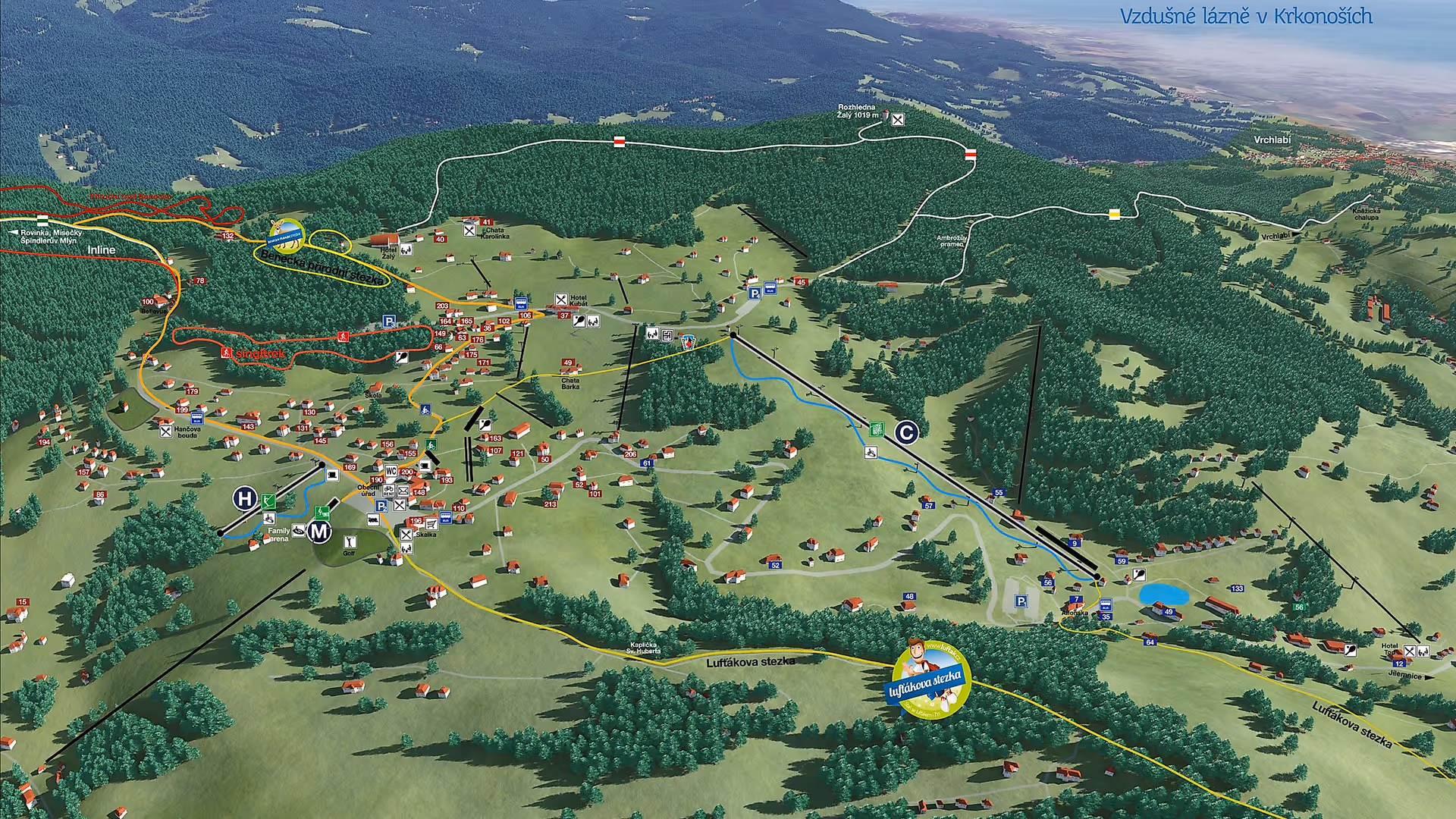 Benecko - Panoramic map