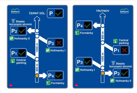 SkiResort Černá Hora – Pec - Parkoviště/Informační systém
