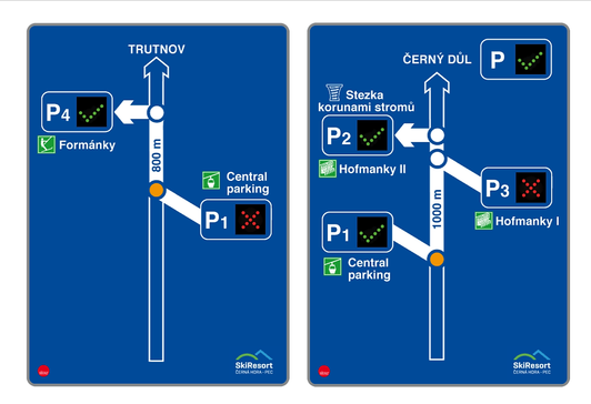 SkiResort Černá Hora – Pec - Parkoviště/Informační systém