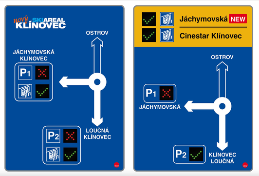 Skiareál Klínovec - Parkoviště/Informační systém