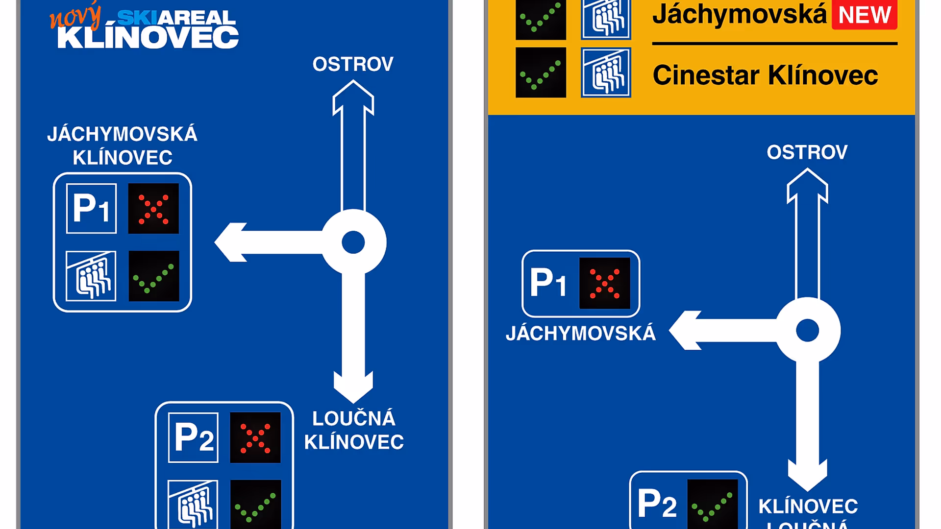 Skiareál Klínovec - Parkoviště/Informační systém