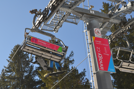 Ski lift pylon branding