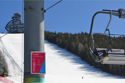 Ski lift pylon branding