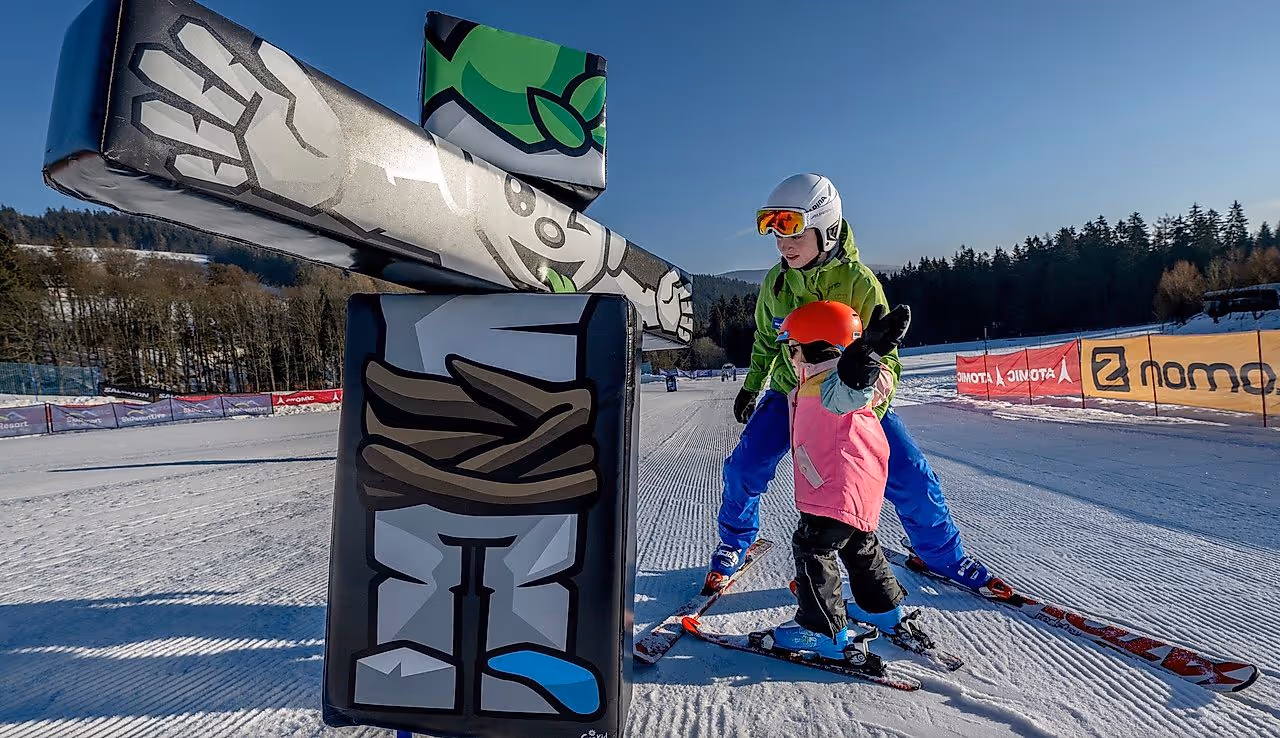 Dětská výuka lyžování s pomůckami SUNKID
