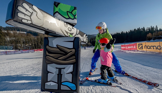 Dětská výuka lyžování s pomůckami SUNKID